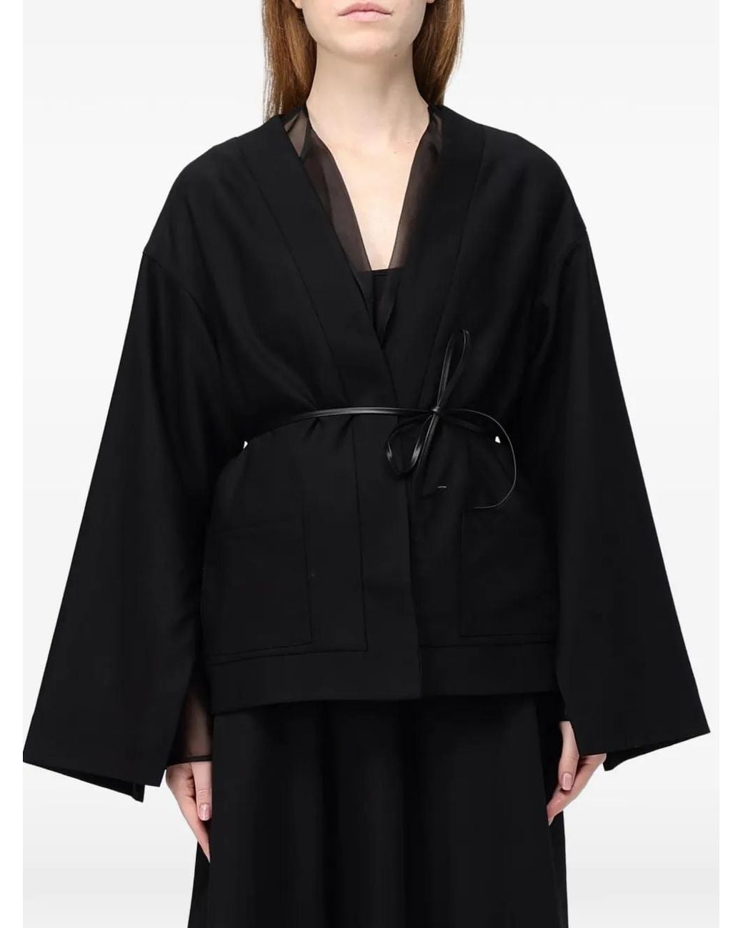 CRI.DA Black Belted Wide-Sleeve Jacket