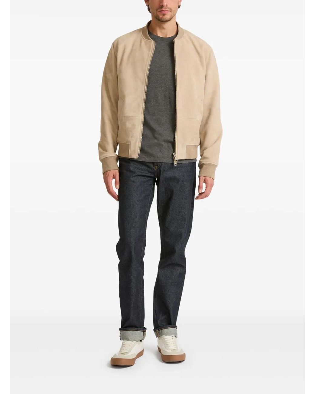 Yves Salomon Natural Suede Varsity Jacket for men