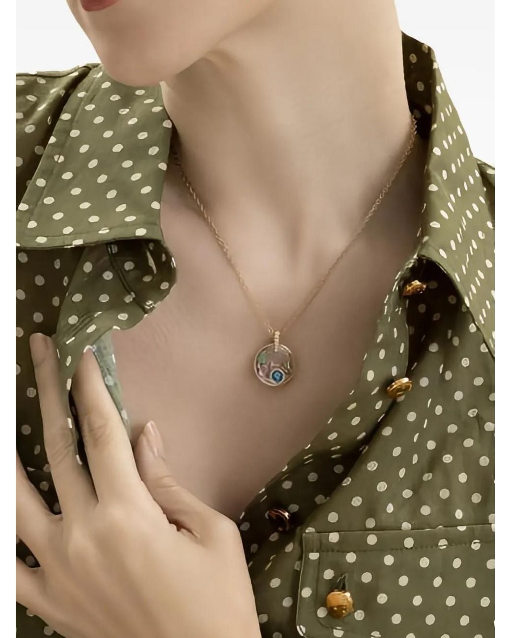 Loquet London Green Evil Eye Diamond Charm