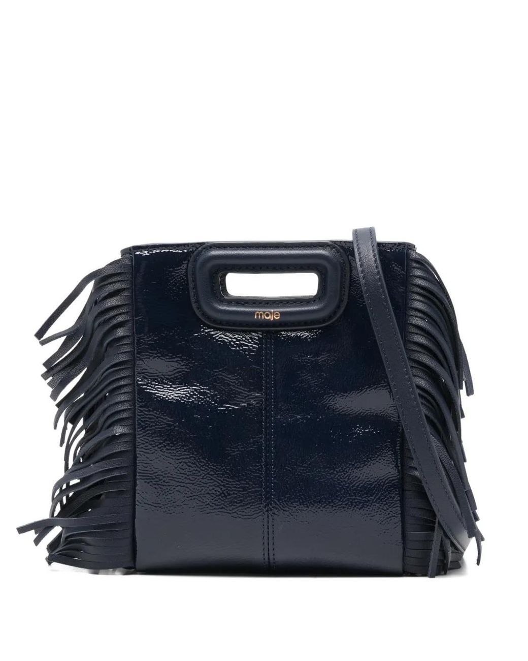 Maje Blue Naplak Leather M Mini Bag