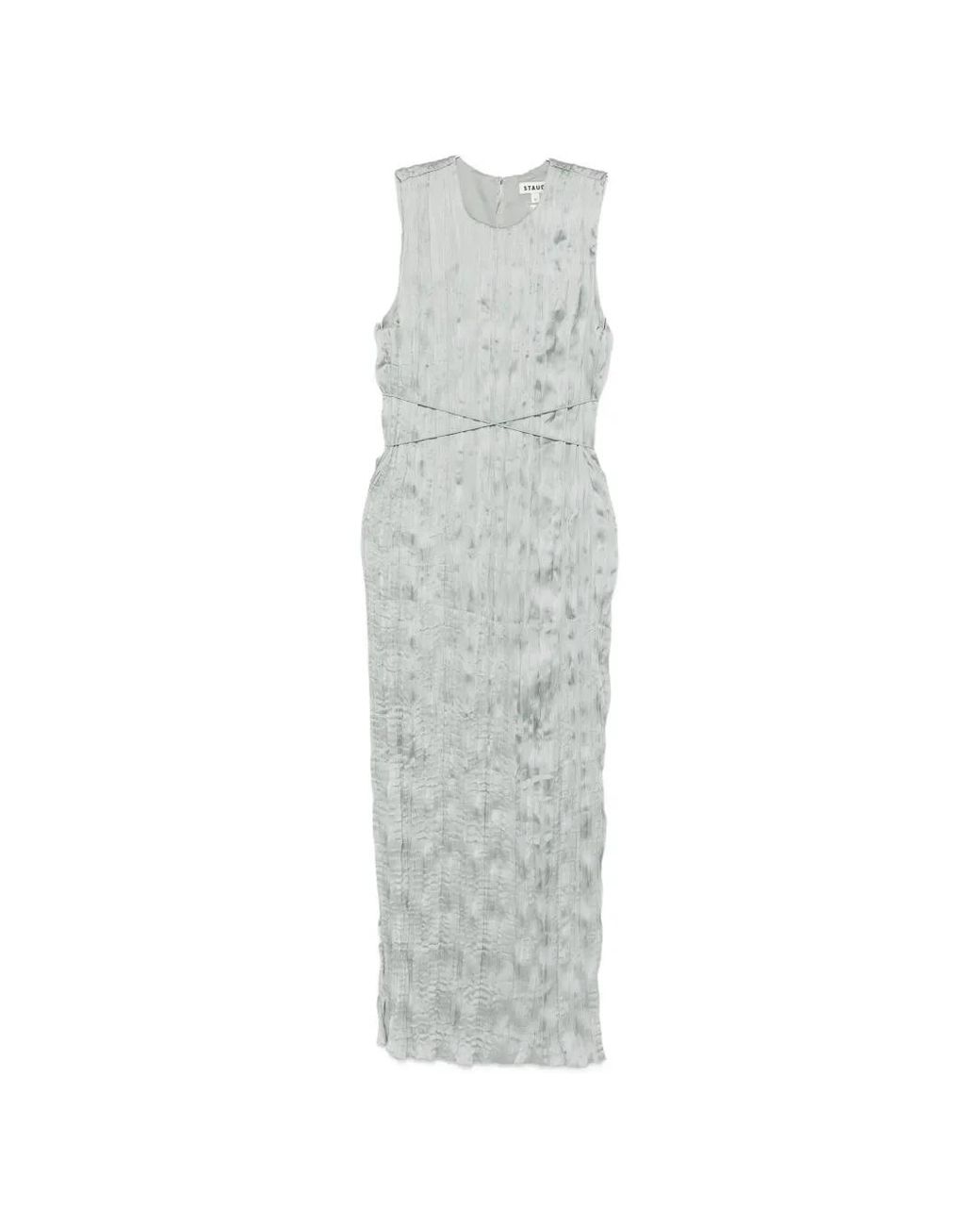 STAUD Mizu Pleated Dress in White | Lyst UK