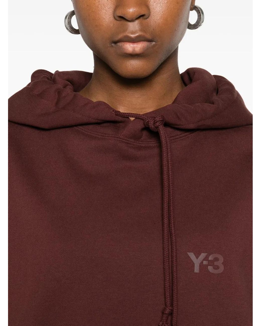 Y-3 Purple Logo-Print Hoodie