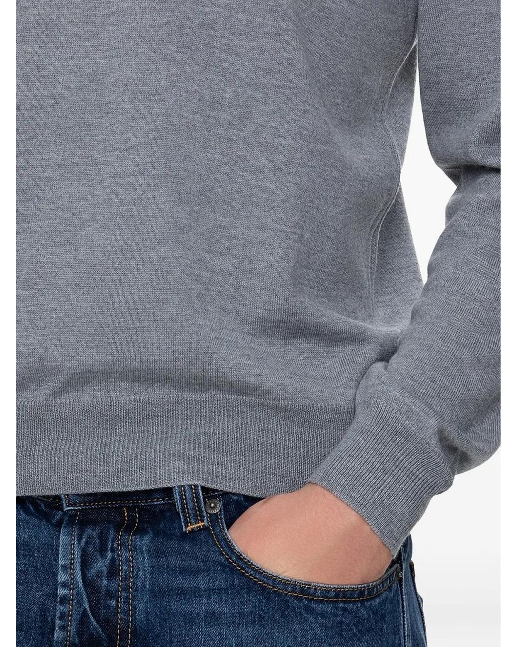 Barba Napoli Blue Turtleneck Wool Sweater for men