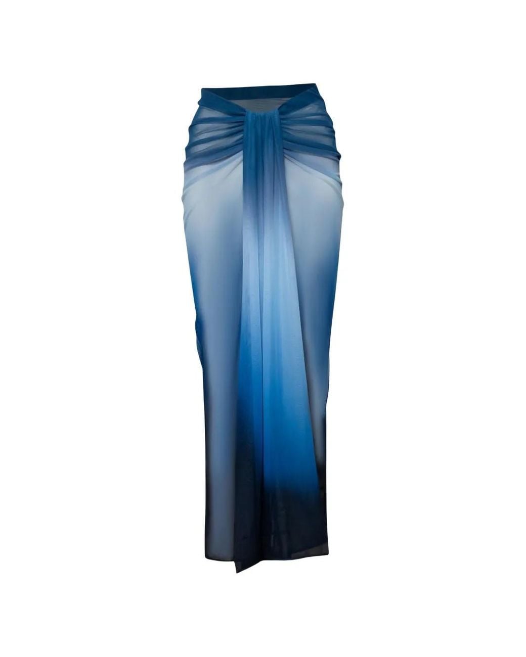 Baobab Blue Nia Mesh Draped Maxi Skirt
