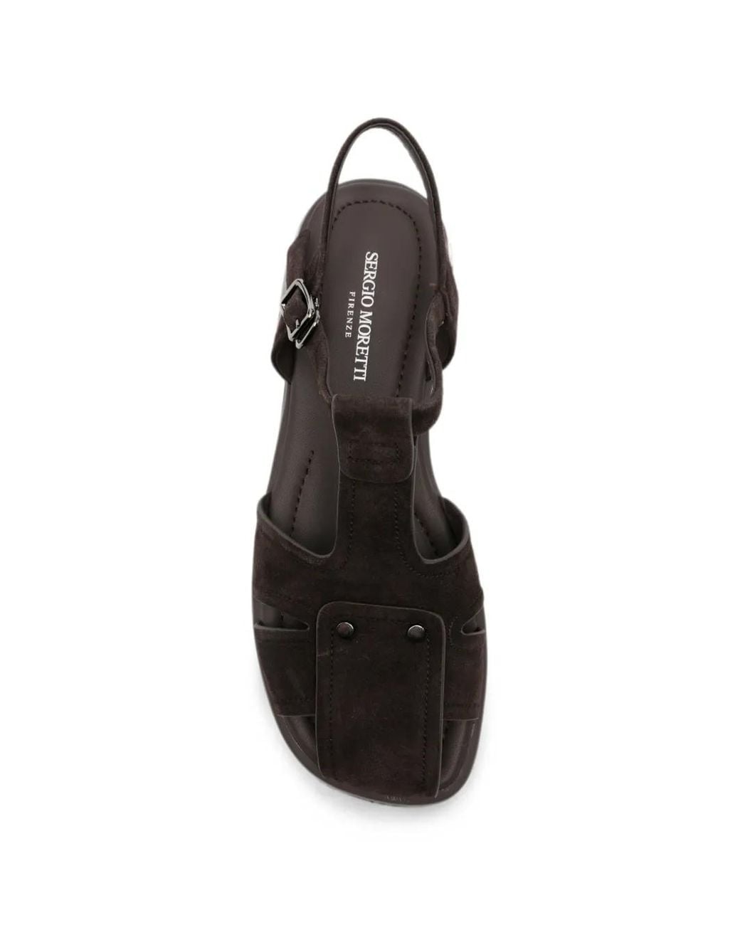 SERGIO MORETTI FIRENZE Black Suede Buckled Sandals
