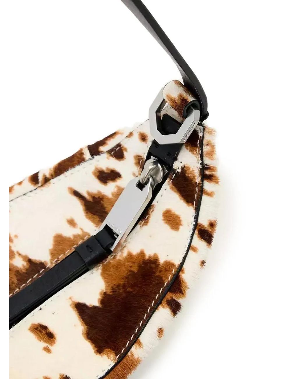 AllSaints Metallic Cow-Print Leather Shoulder Bag