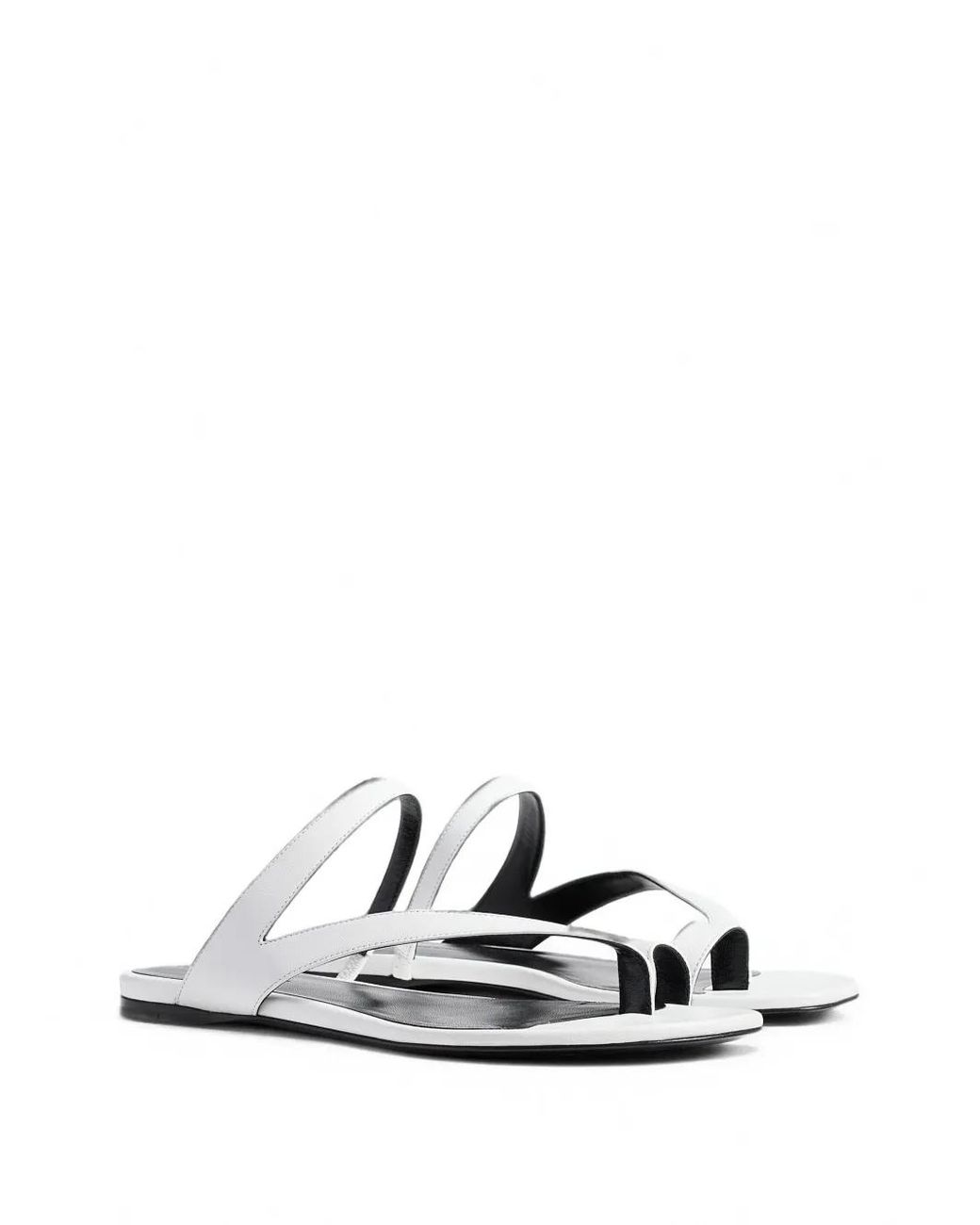 Khaite White Aimee Flat Sandals