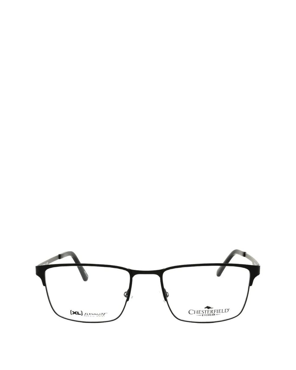 Chesterfield Black Rectangle-Frame Glasses for men