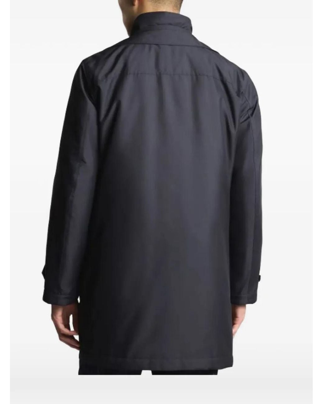 Fay Blue Long-Sleeve Snap-Button Coat for men
