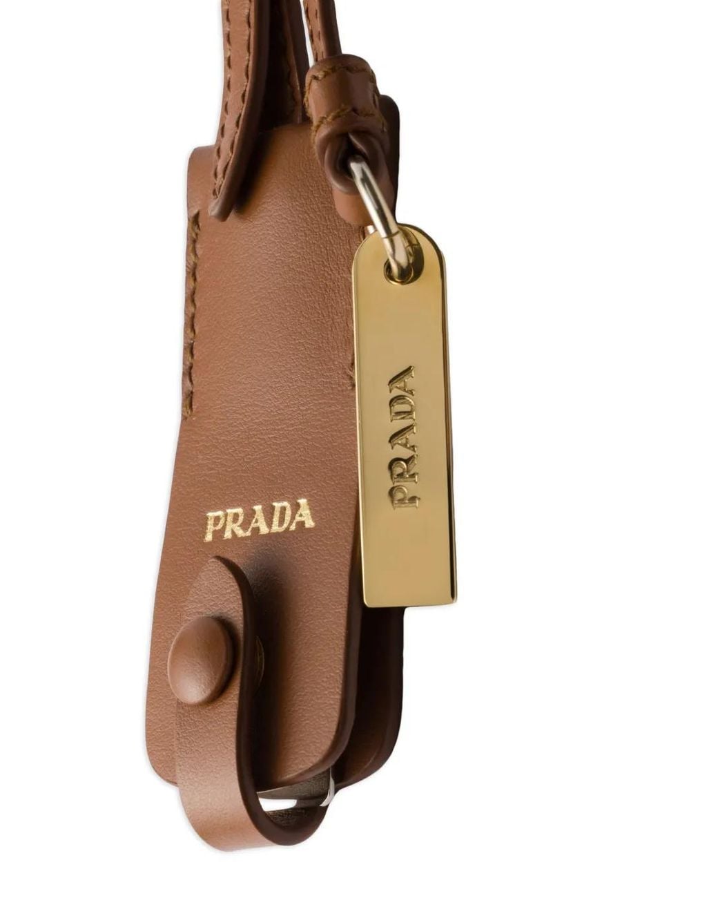 Prada White Mirror-Case Keychain