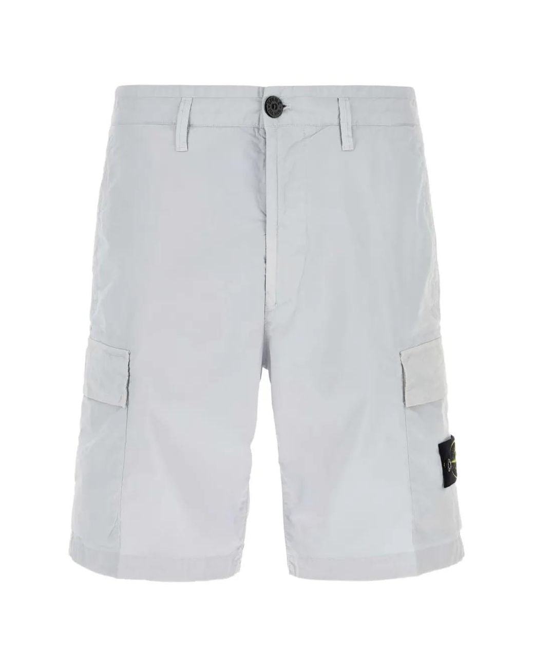 Stone Island Gray Button Cargo Shorts for men