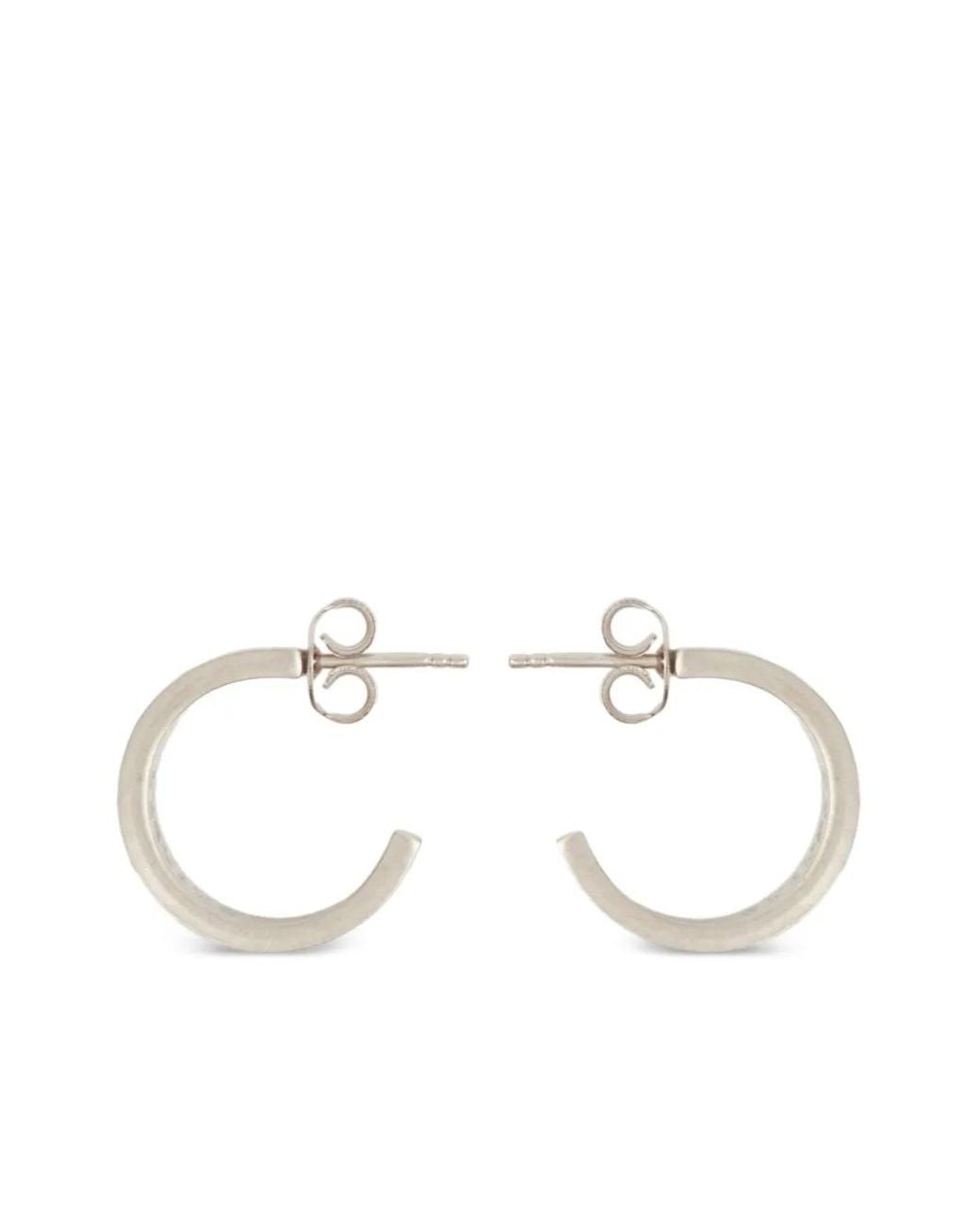 MM6 by Maison Margiela White Numbers-Motif Hoop Earrings