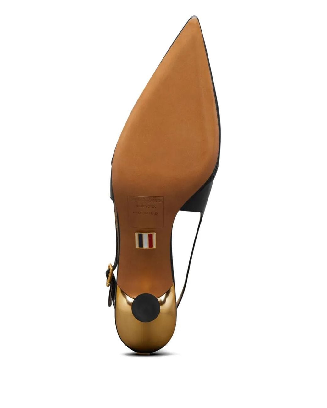 Thom Browne Black Soft Patent Wingtip Slingback Pumps 50Mm