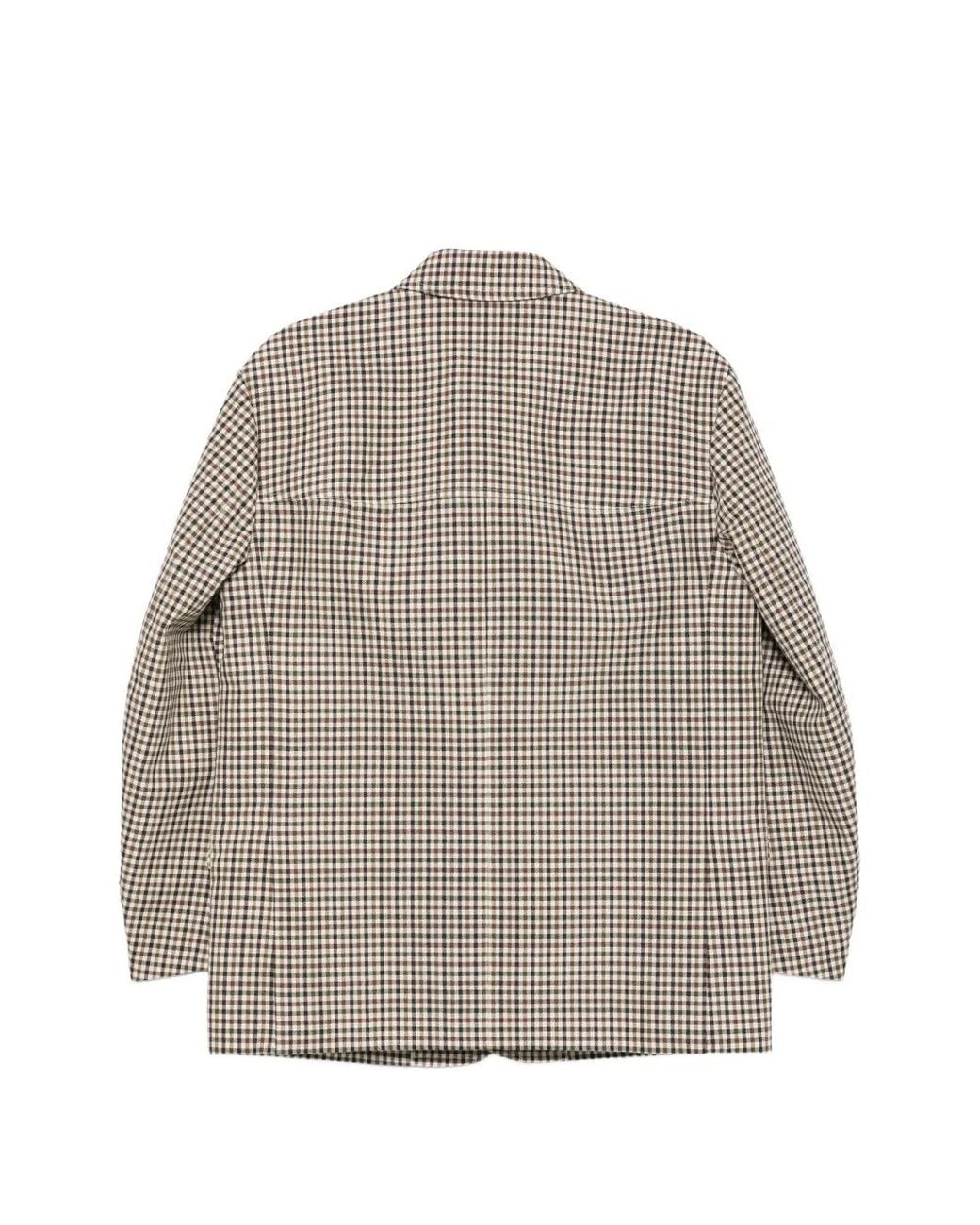 Plan C Gray Gingham-Check Blazer
