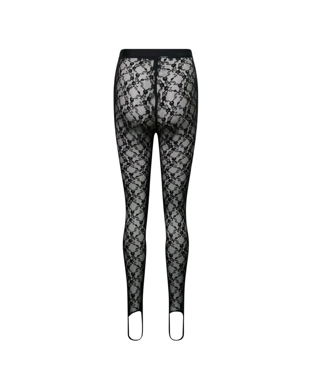 Pushbutton Gray Collants En Dentelle Fleurie À Patch Étoile