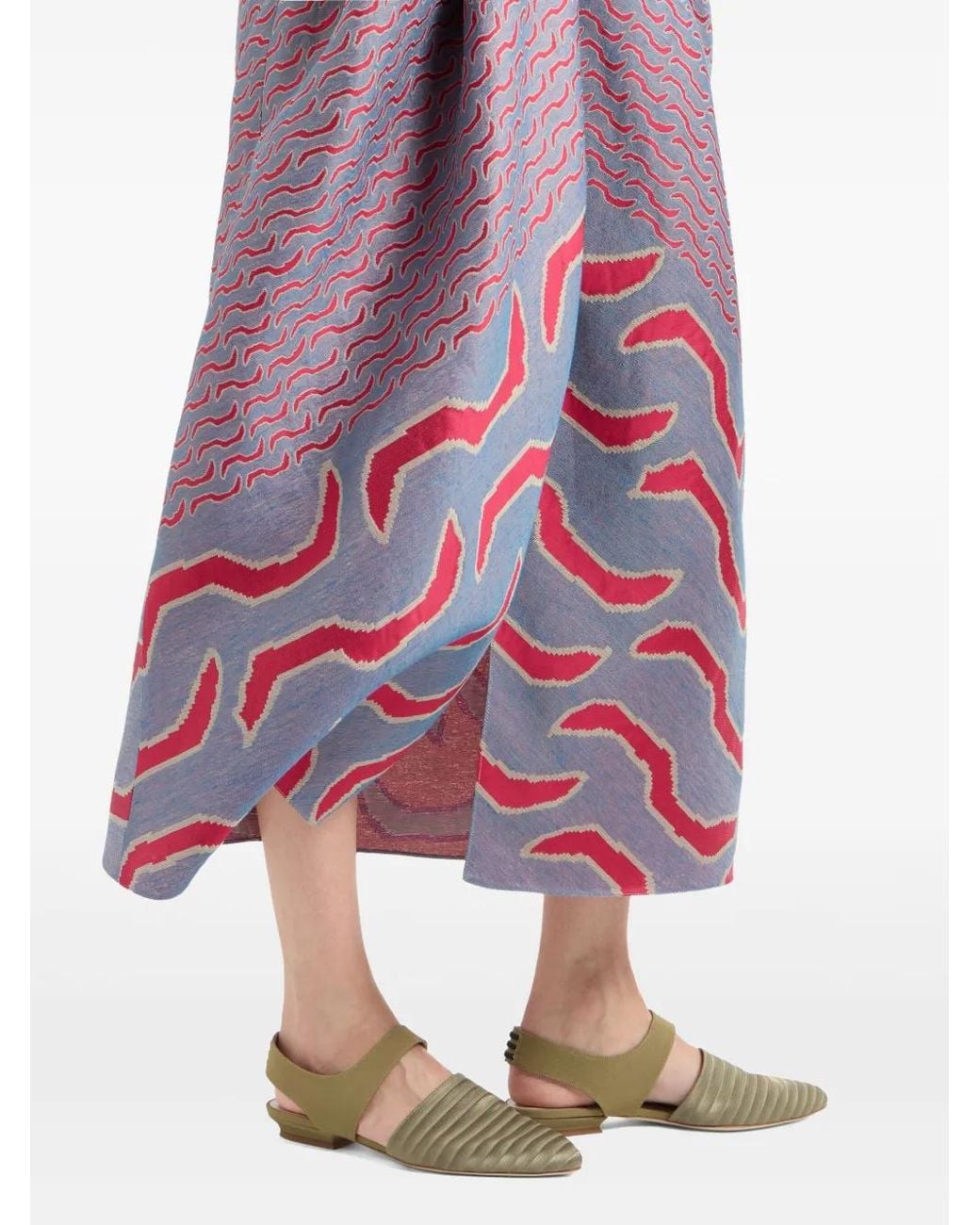 Giorgio Armani Purple Patterned-Jacquard Skirt