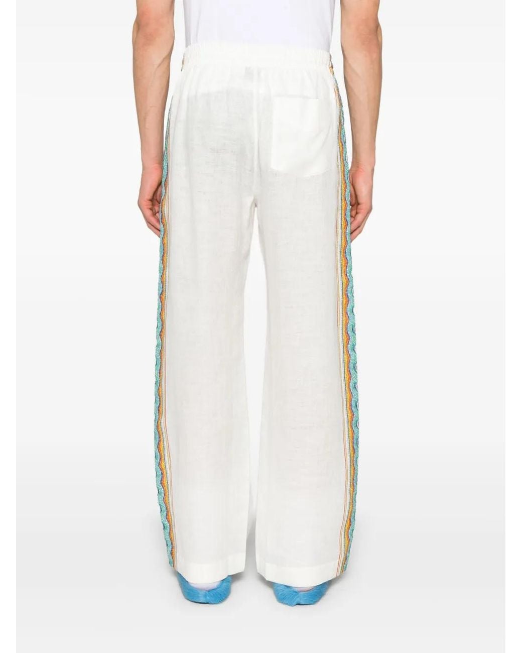 Casablanca White Greco Wave Trousers for men