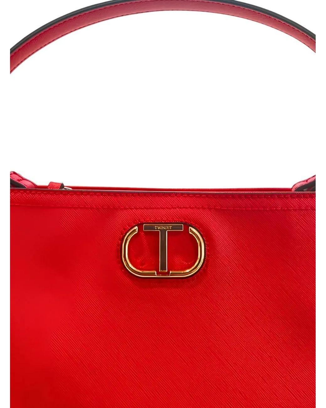 Twinset Red Logo-Plaque Shoulder Bag