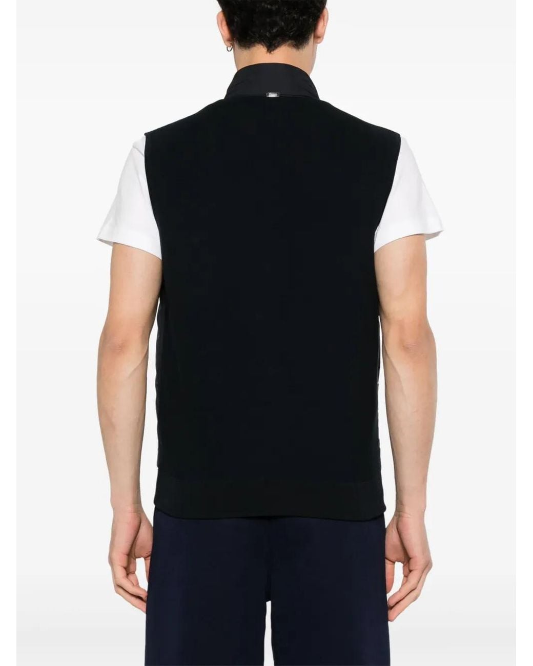 Herno Black Zipped Vest for men