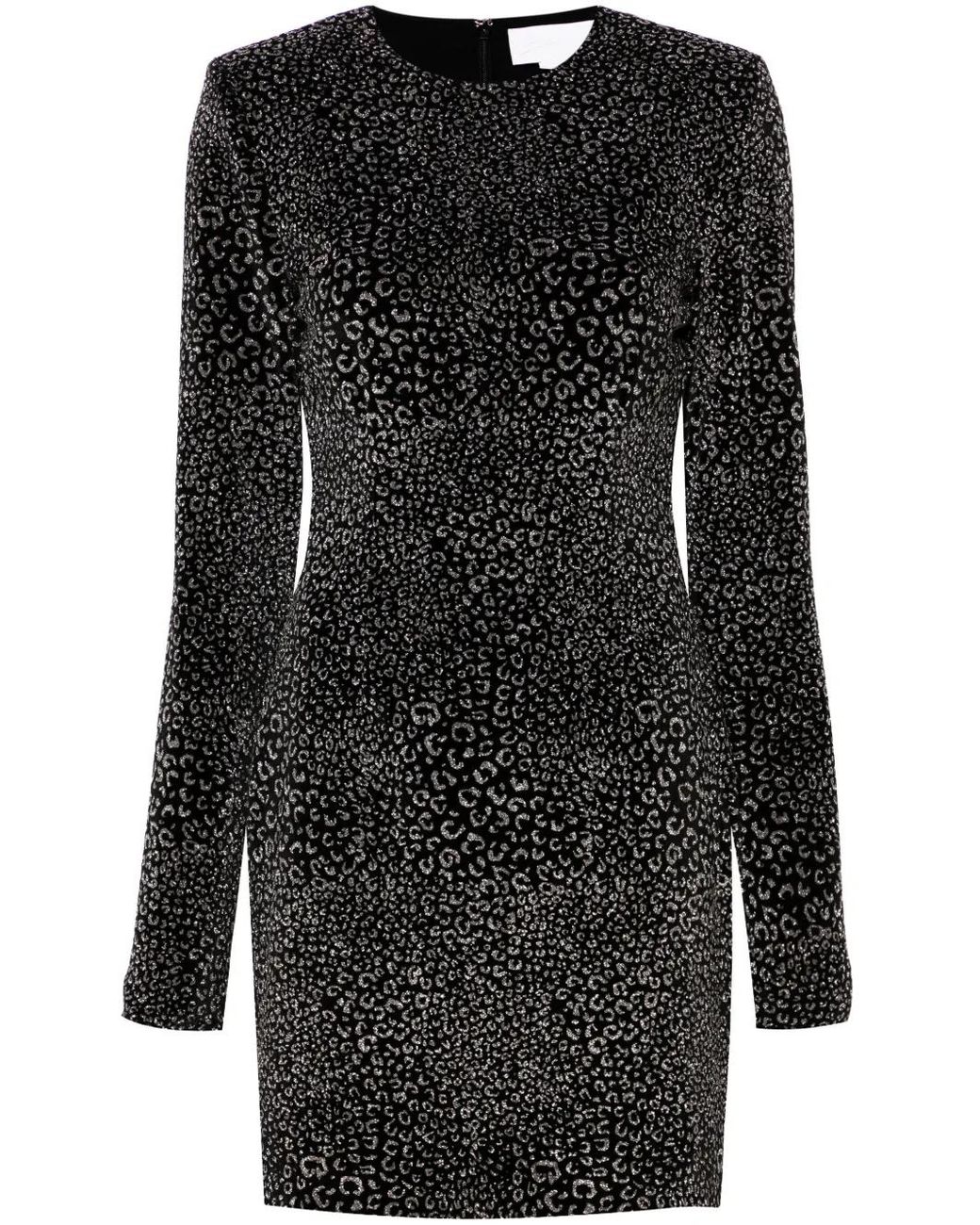 Genny Black Animalier Velvet Mini Dress