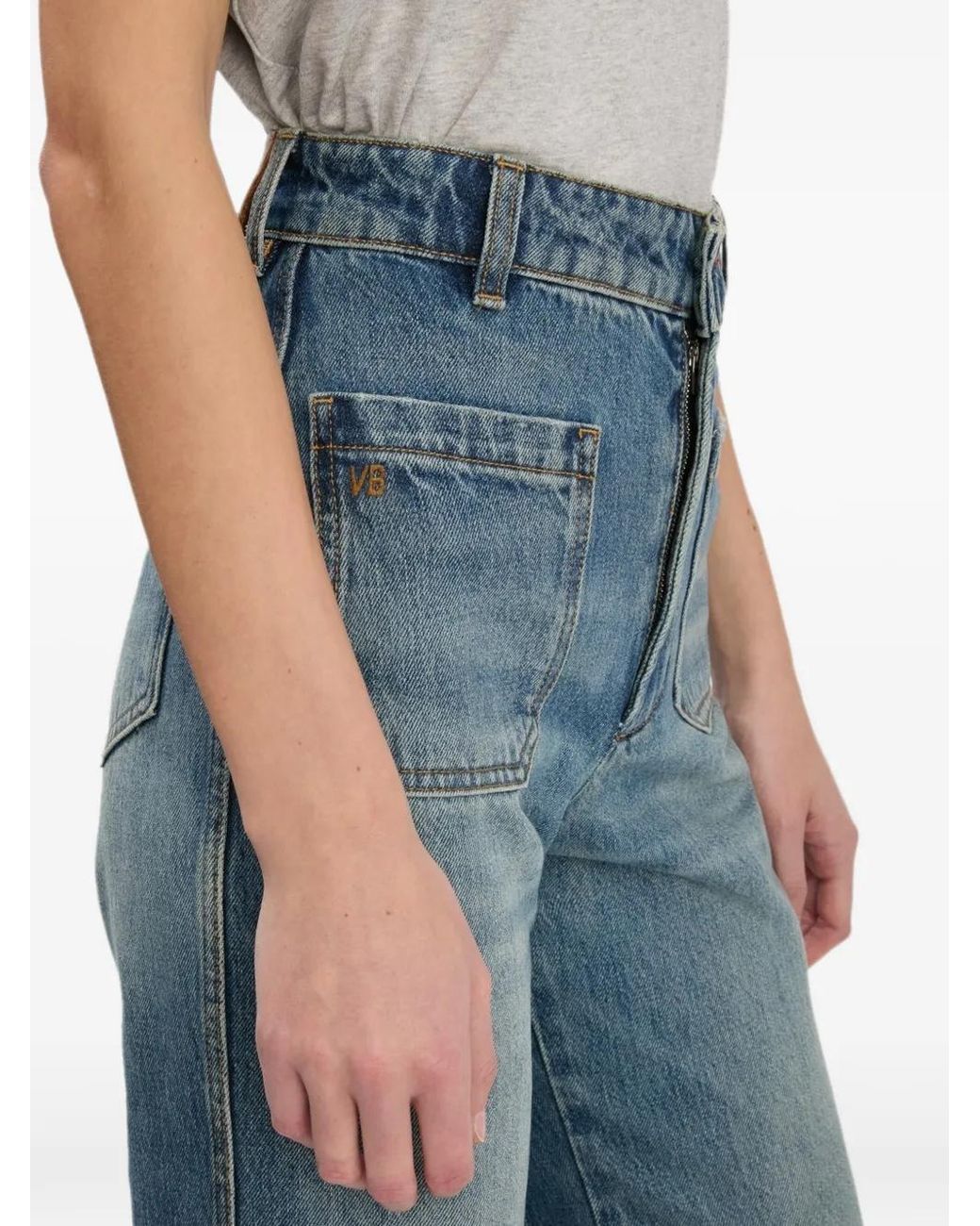 Victoria Beckham Blue Alina Patch-Pocket Jeans