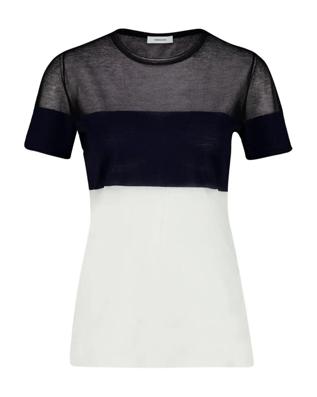 Ferragamo Blue Block Knitted Top