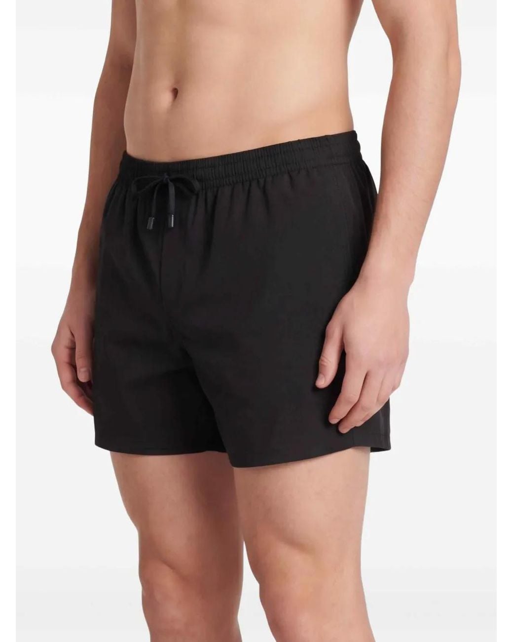 Balmain Black Drawstring-Fastening Swim Shorts for men