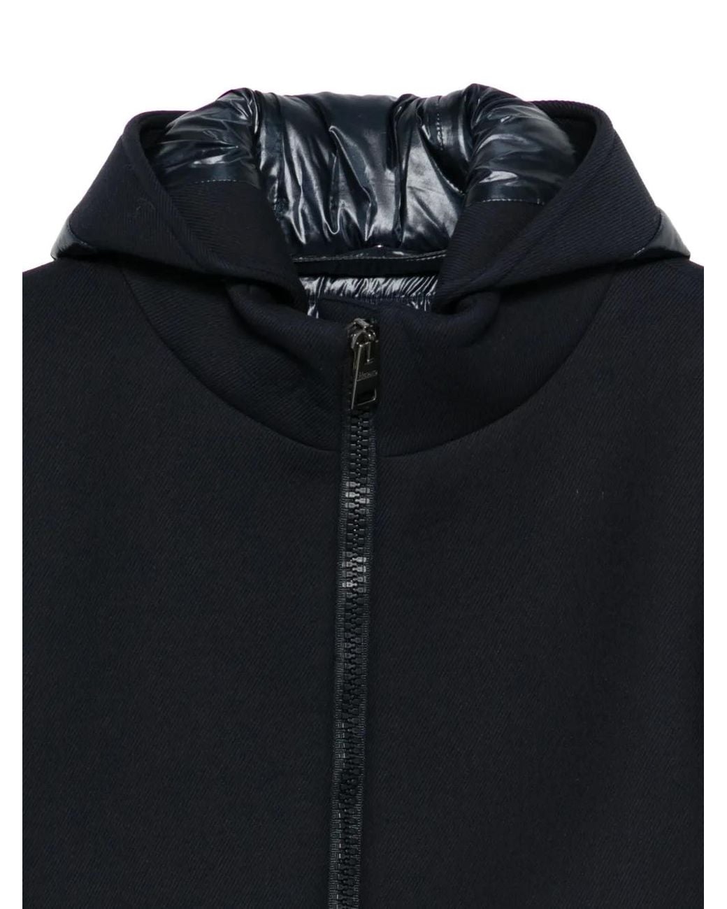 Herno Blue Hooded Zip-Fastening Jacket