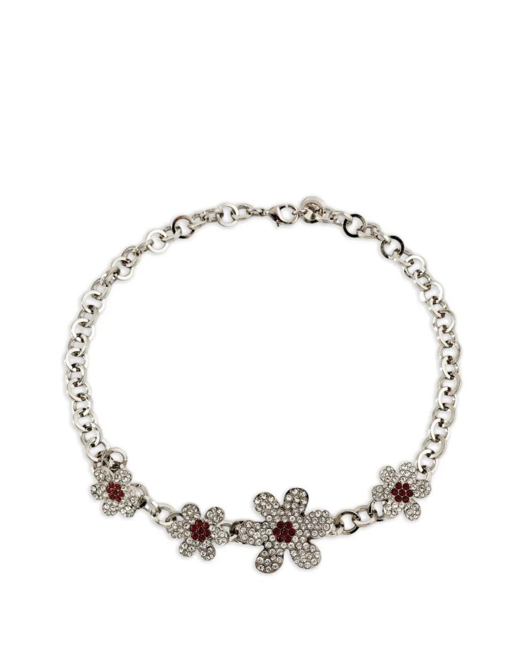 Marni Metallic Flowers Chain Necklace