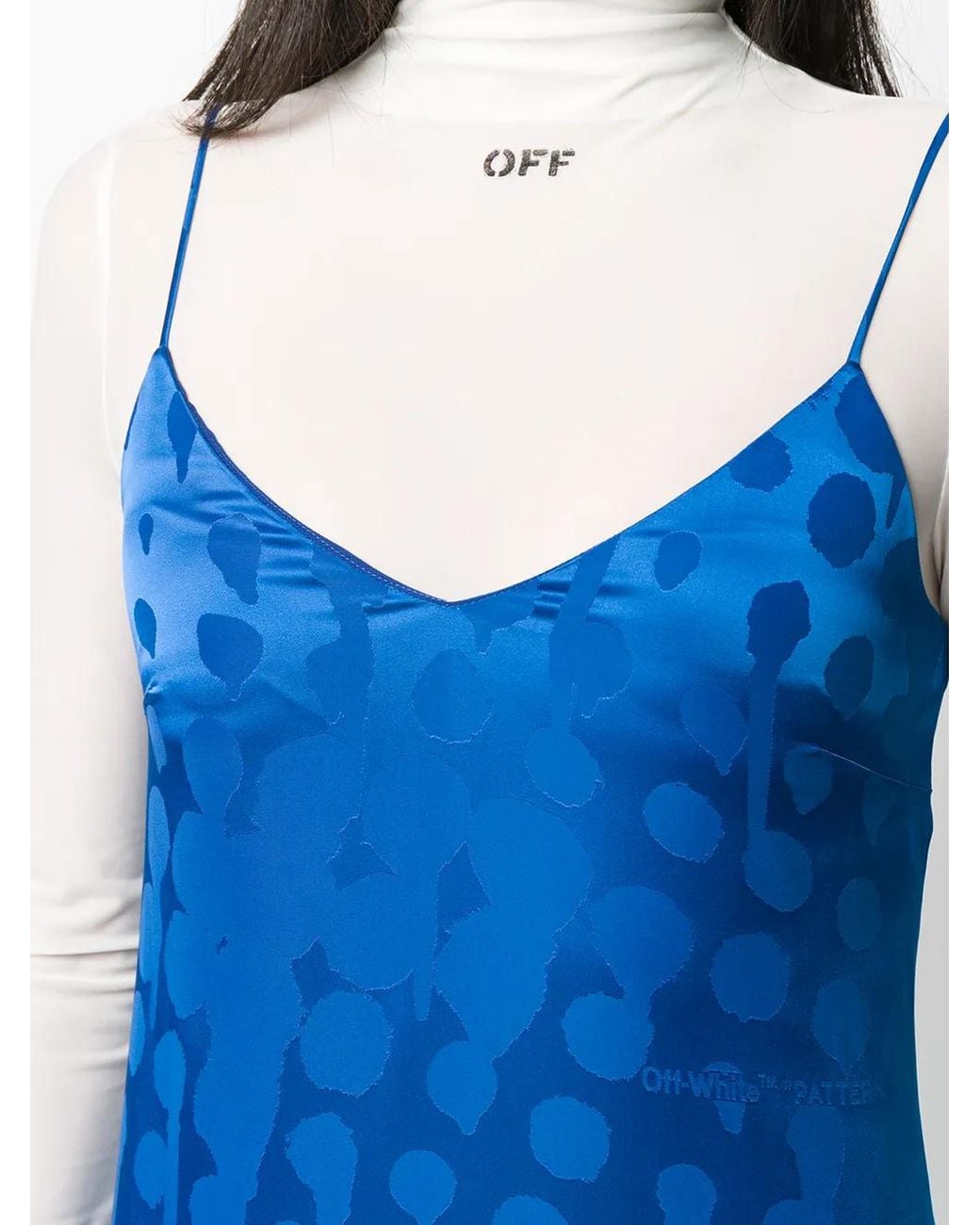Off-White c/o Virgil Abloh Blue Jacquard-Woven Slip Dress