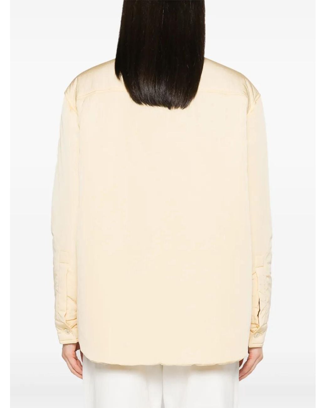 Fabiana Filippi Natural Button-Up Crinkled Jacket