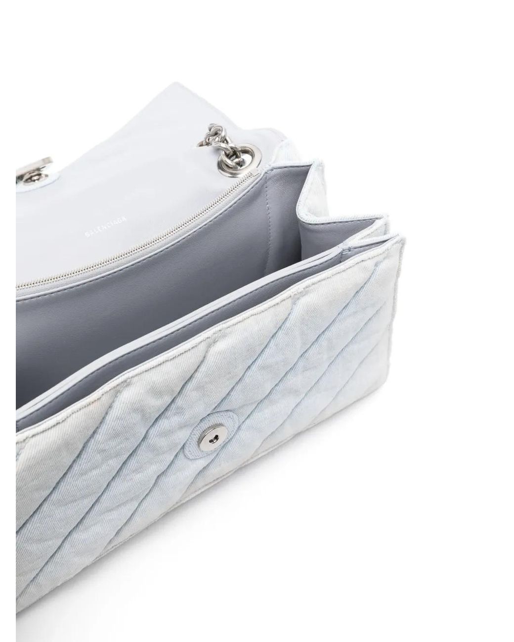 Balenciaga White Medium Crush Shoulder Bag