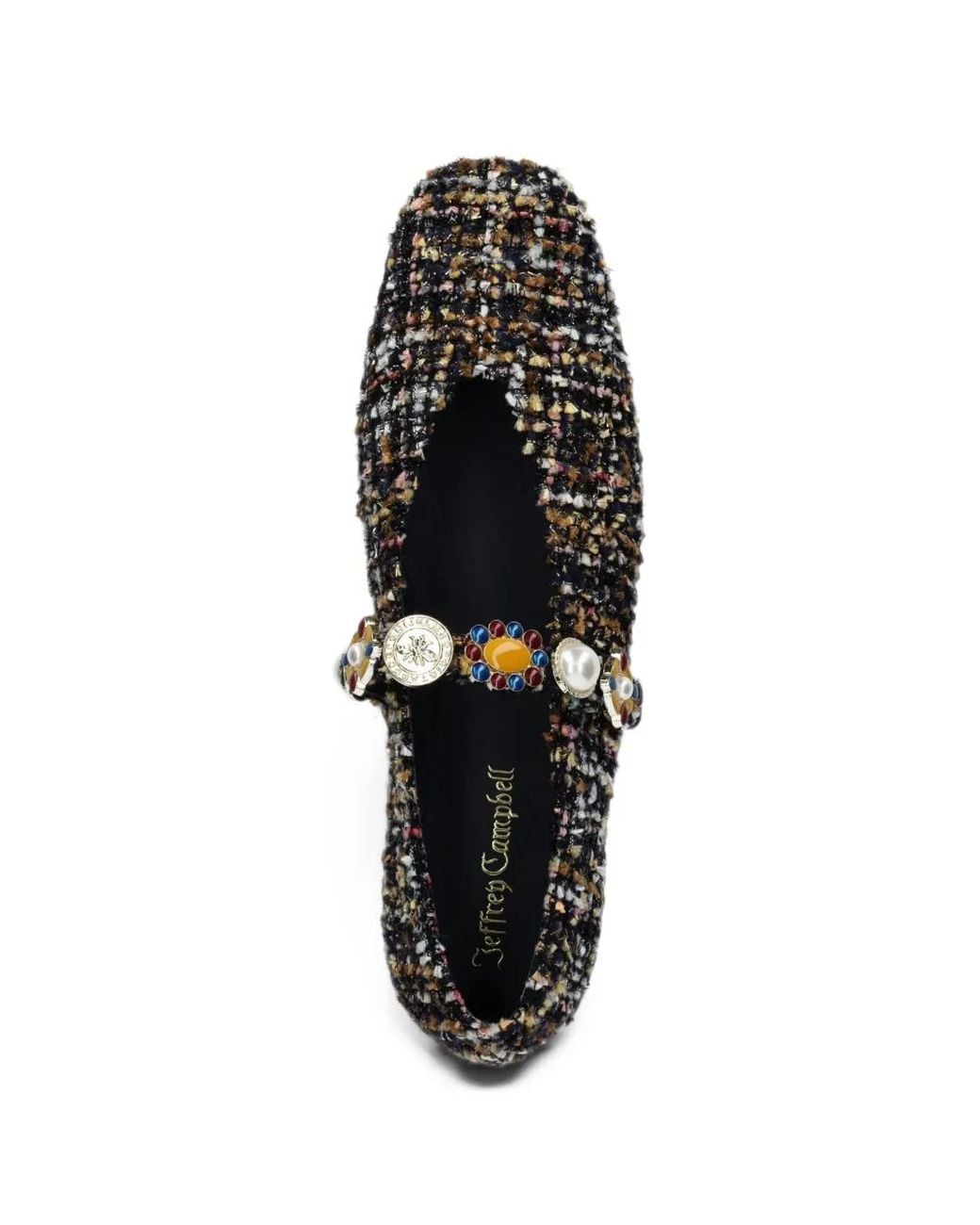 Jeffrey Campbell White Amarissa Embellished Tweed Ballet Flats