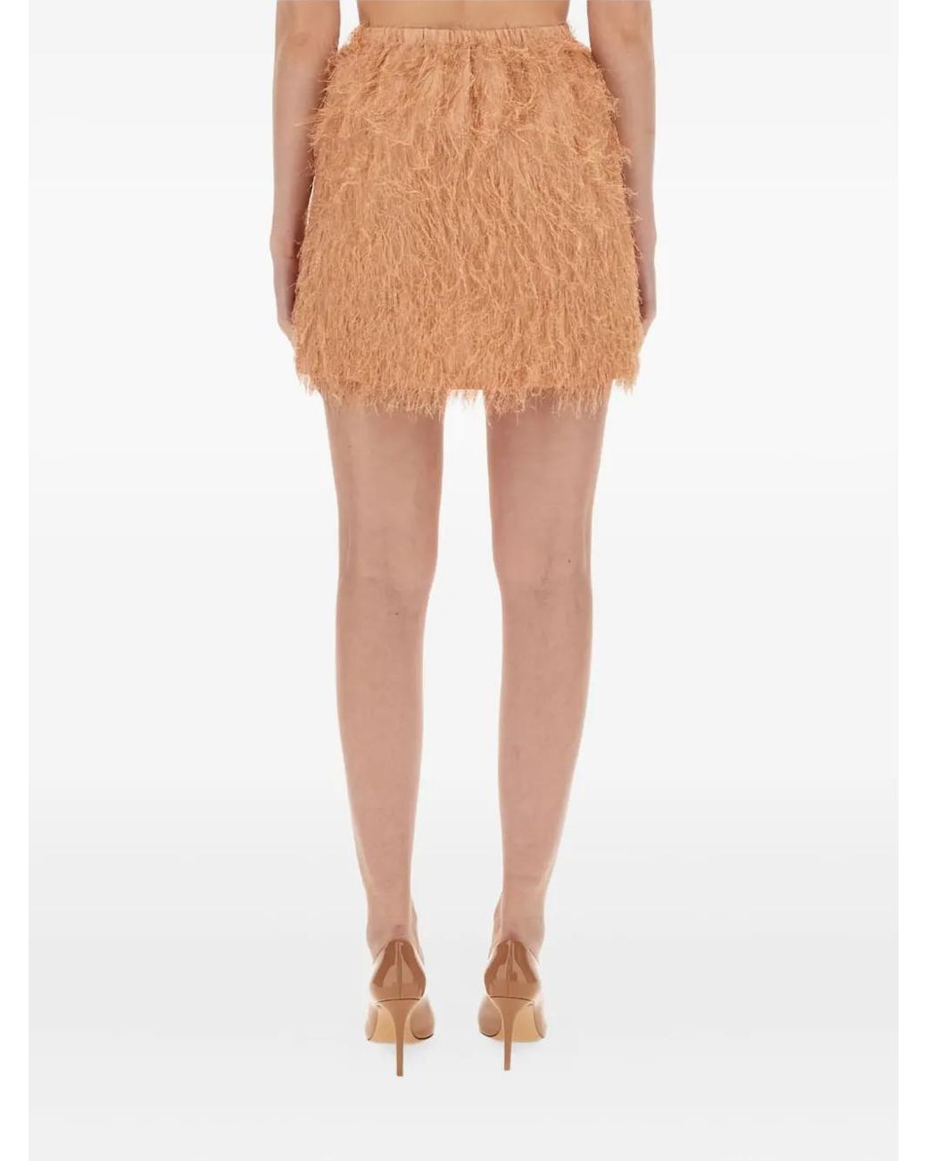 Alysi White Fringed Mini Skirt