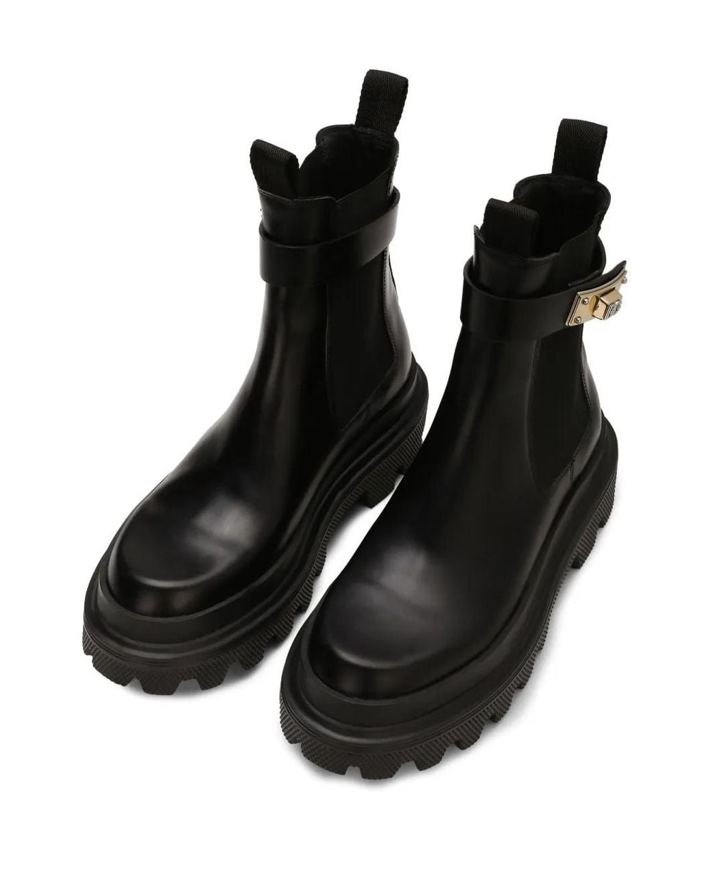 Dolce & Gabbana Black Lace-Up Boots