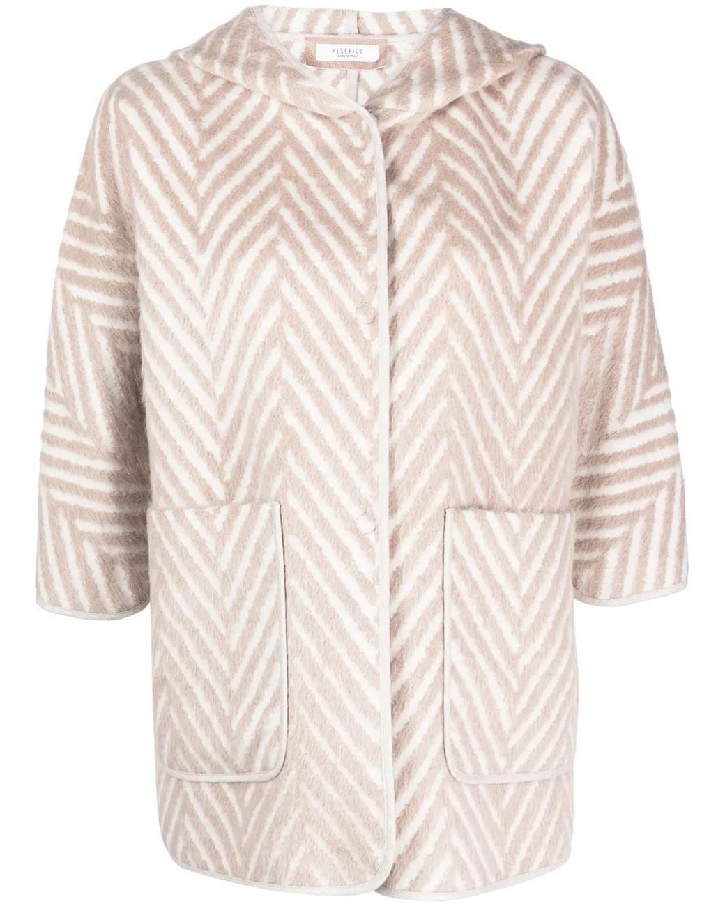 Peserico Natural Herringbone Hooded Cape