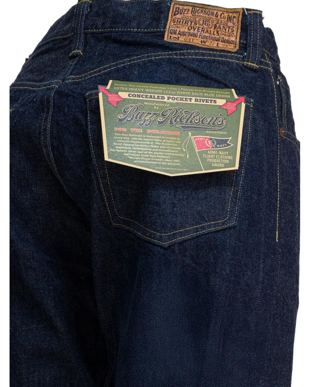 Buzz Rickson's Blue Five-Pocket Jeans for men