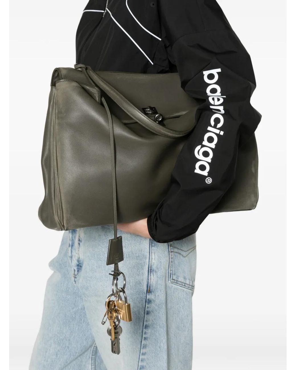 Balenciaga Rodeo Handbag Large With Charms Kaki in Black | Lyst