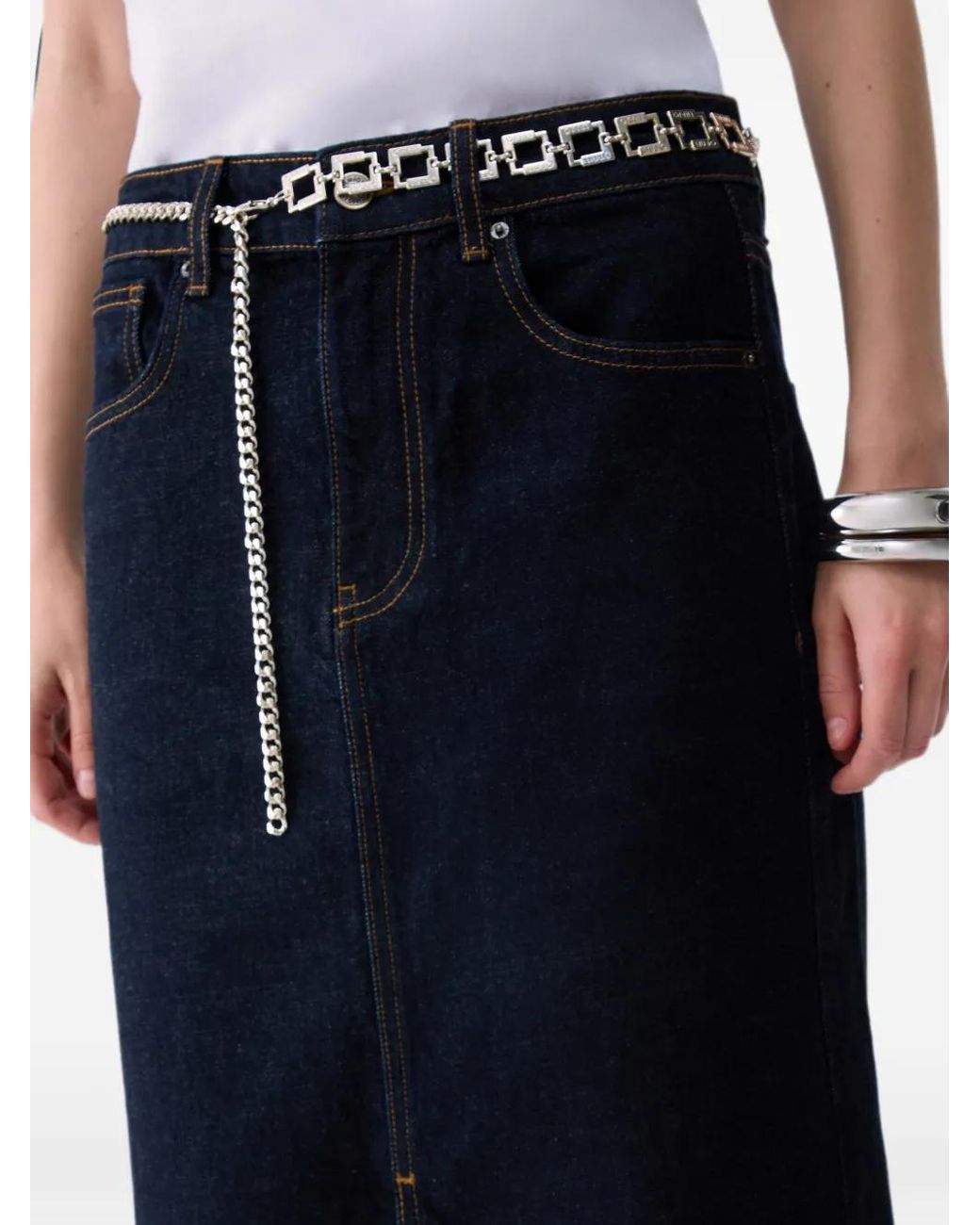 Liu Jo Blue Denim Maxi Skirt