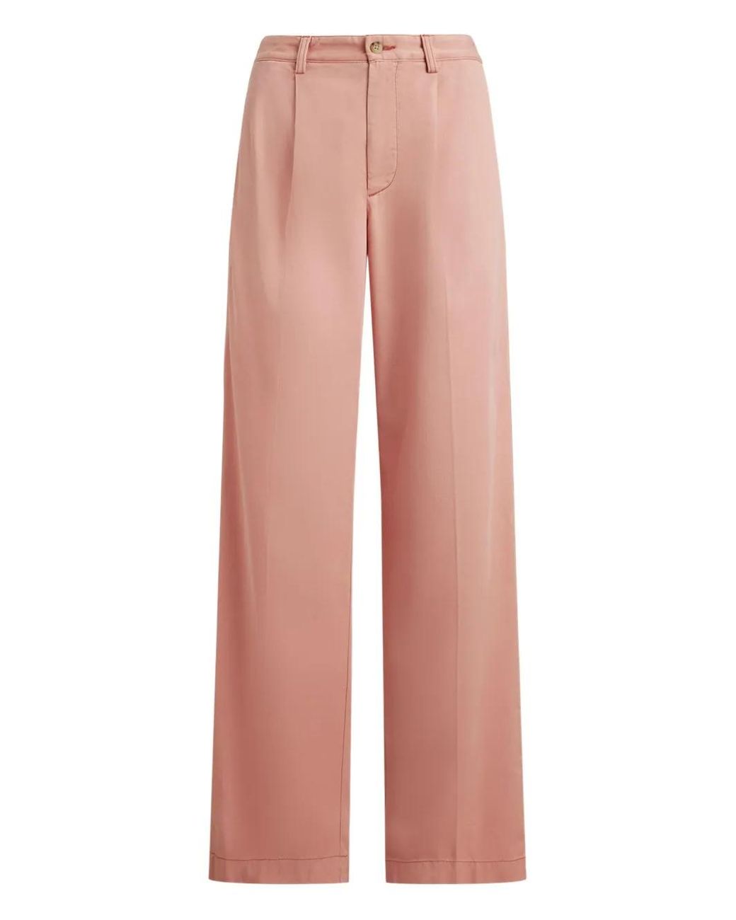Polo Ralph Lauren Pink Pleated Cotton-Blend Trousers