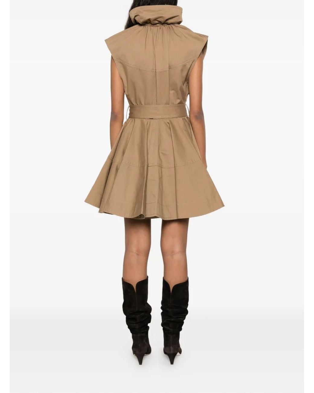 Zimmermann Natural Belted Sleeveless Mini Dress