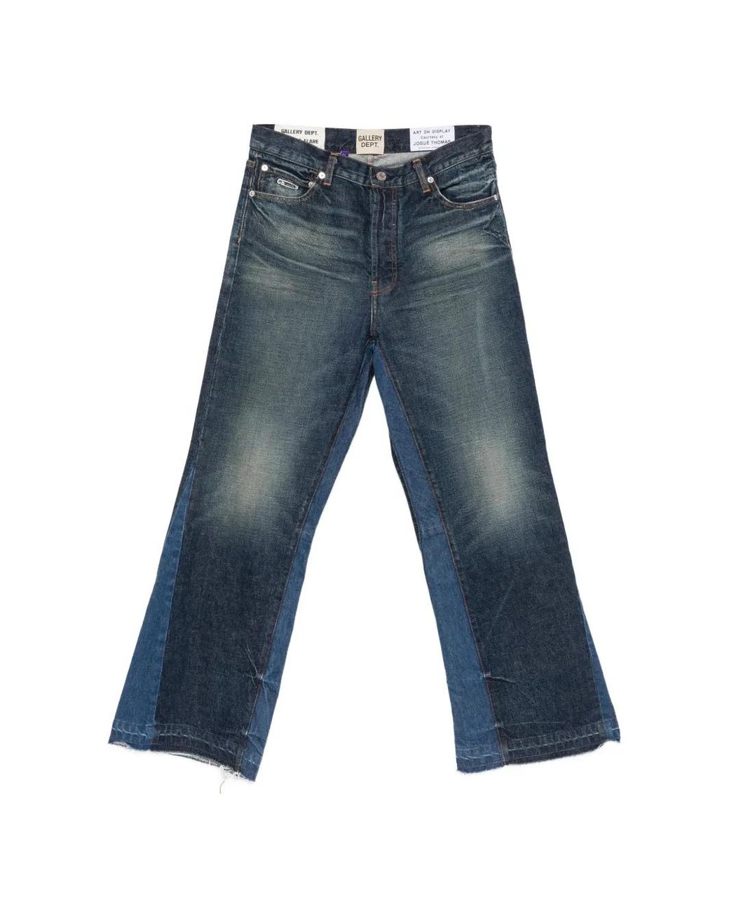GALLERY DEPT. Blue Belt-Loop Logo-Patch Jeans