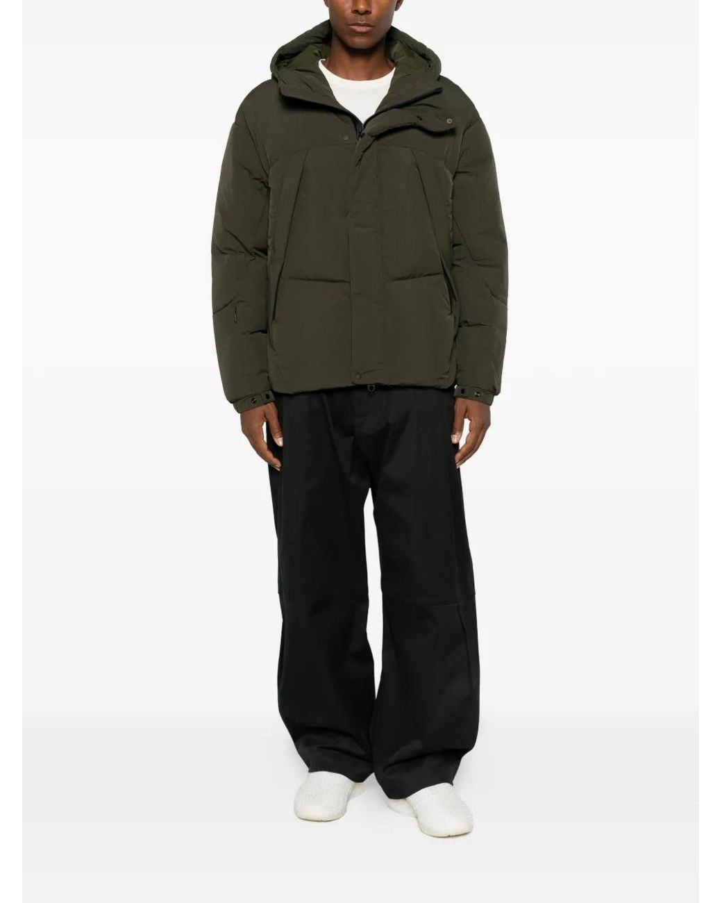 JG1 Green Hooded Puffer Jacket for men