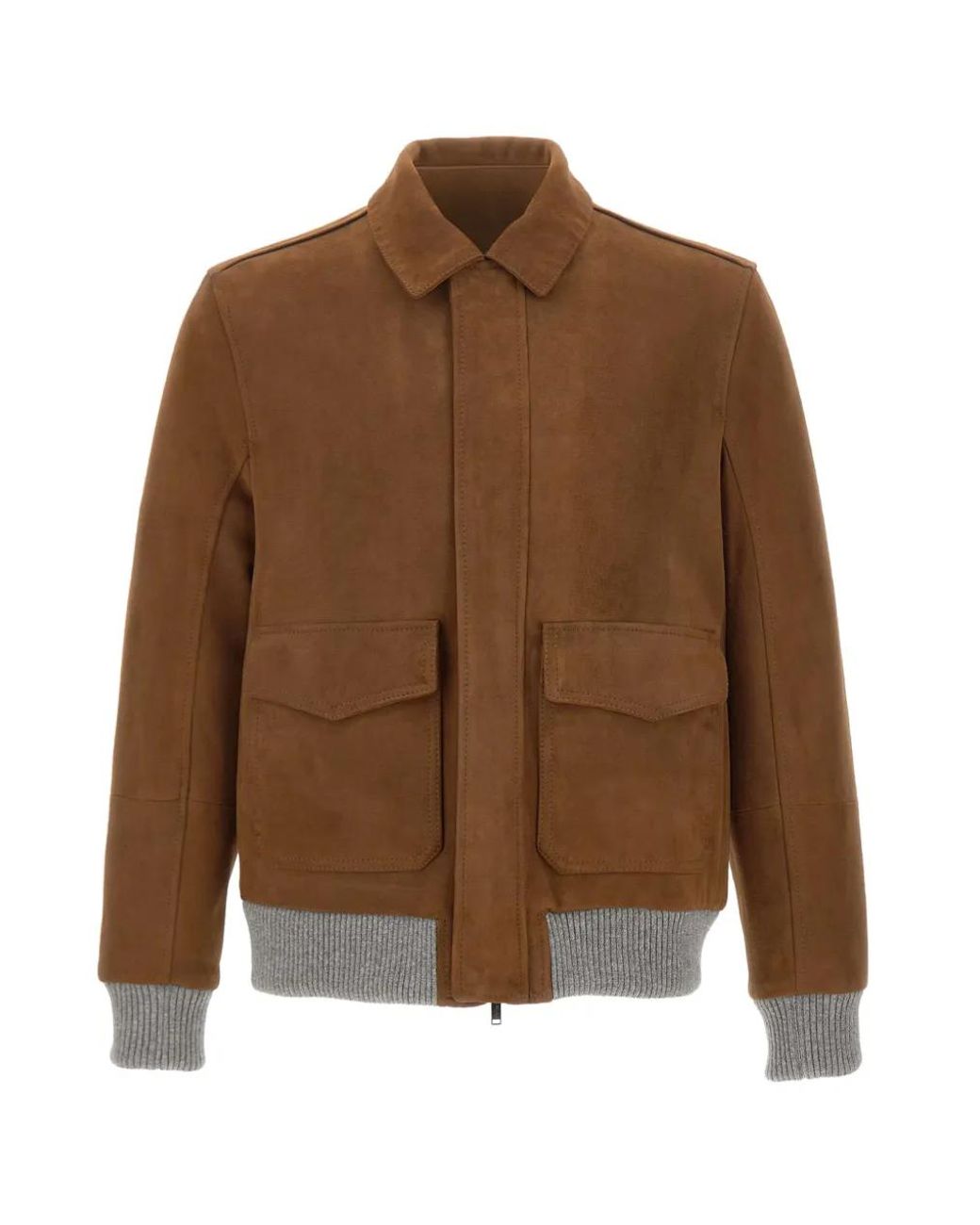 Volfagli Brown David Buccio Suede Bomber Jacket for men
