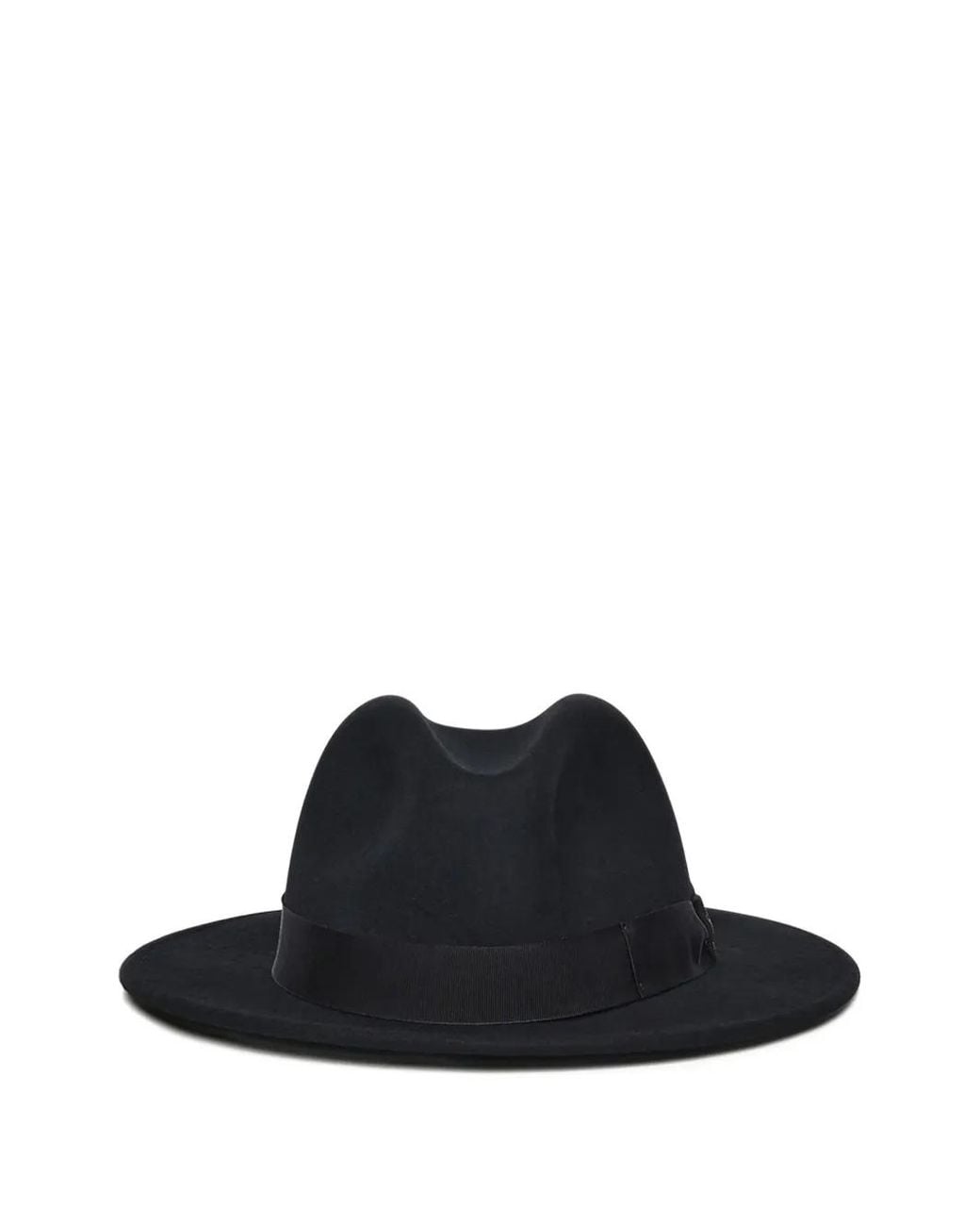 Borsalino Black Ribbon Wool Hat for men