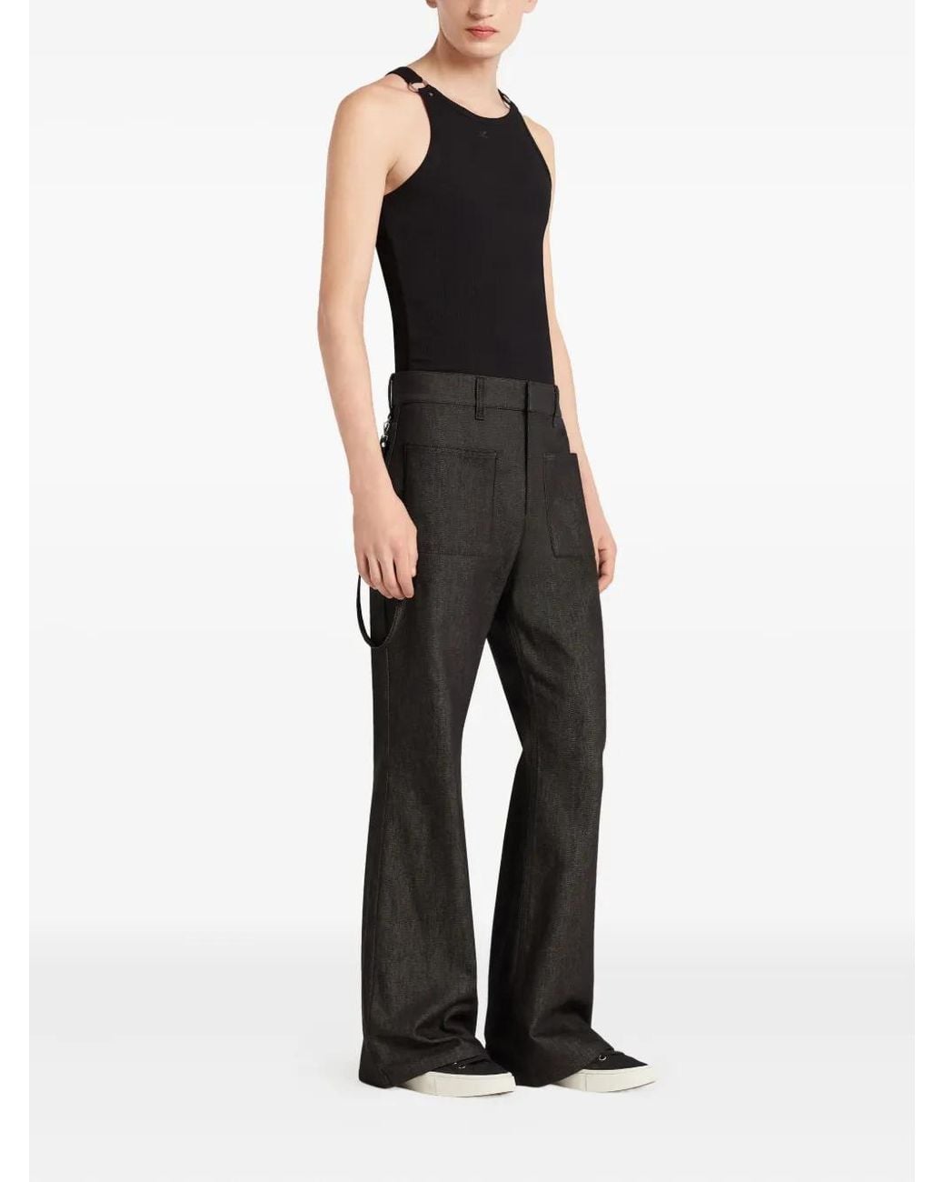 Courreges Black Two-Pocket Bootcut Jeans for men