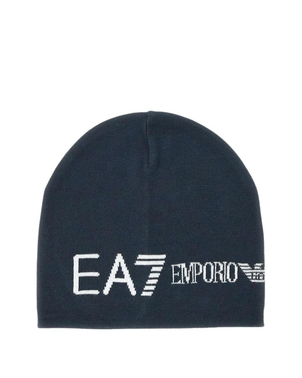 Berretto Con Logo Jacquard di EA7 in Blue da Uomo
