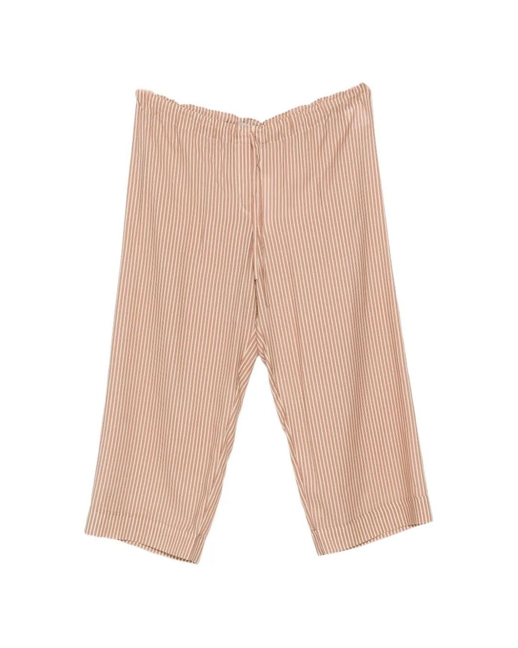 Magda Butrym White Vertical-Stripe Drawstring-Waist Trousers
