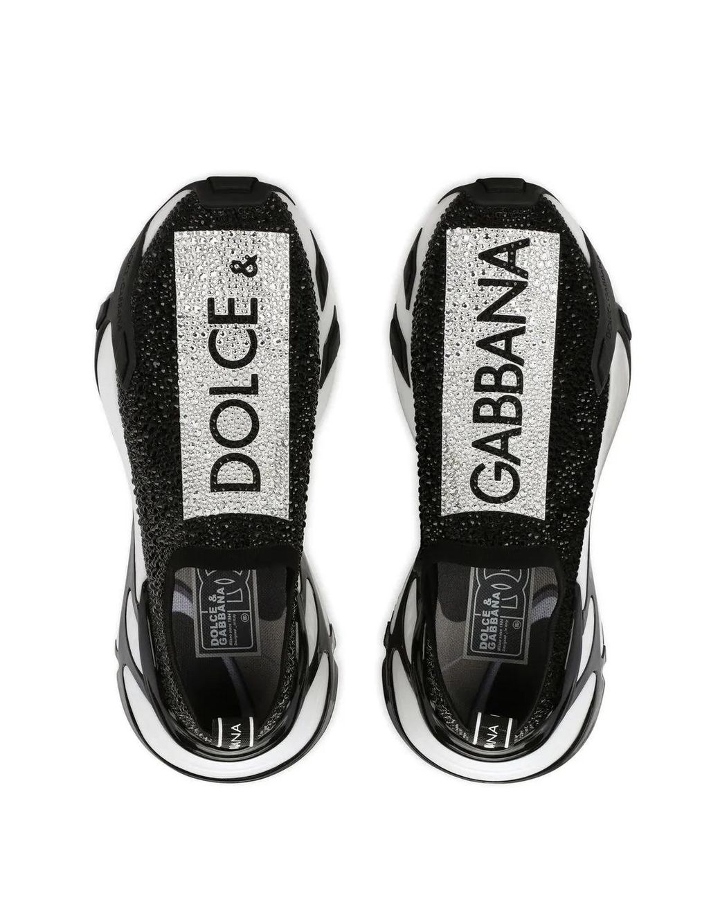 Dolce & Gabbana Black Two-tone Fabric Fast Slip Ons