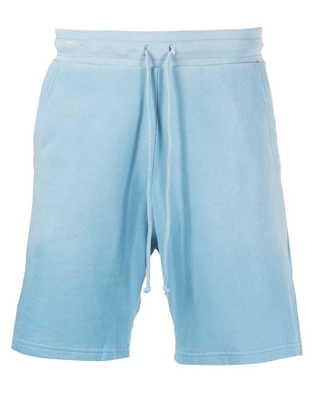 blue track shorts